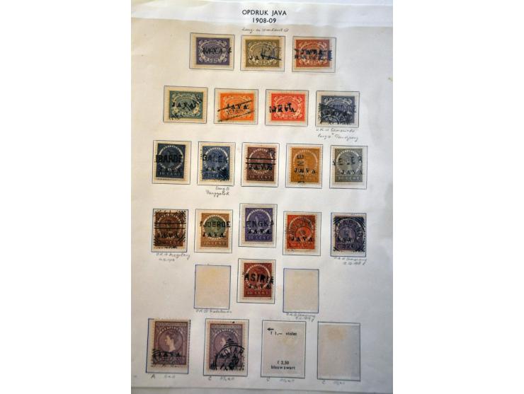 emissies Cijfer 1902 en Veth, gespecialiseerde collectie w.b. stempels, plaatfouten, grotere eenheden, Java en Buiten Bezit, 