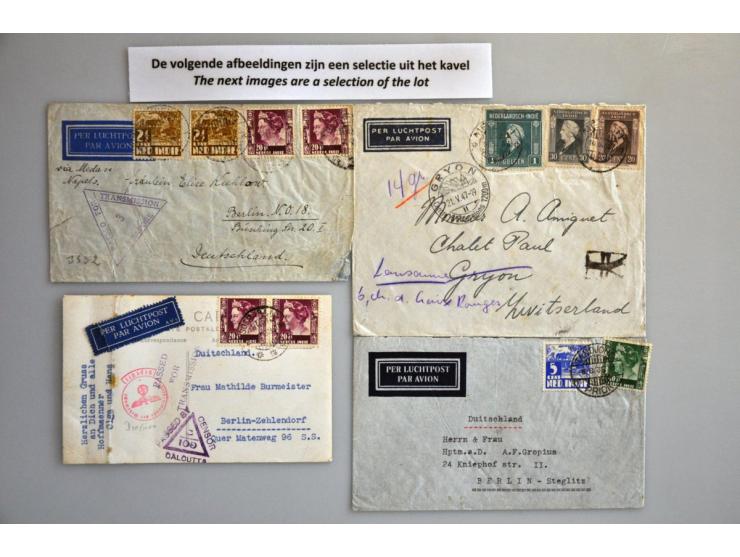 95 poststukken 1940-1942 van/naar buitenland met cenuur w.b. krantenwikkel 1940 met blauw kastje opened by british/ naval aut