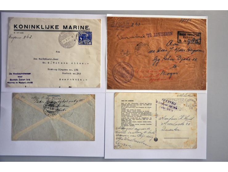 Nederlands gezag 1945-1950, 21 poststukken w.b. gecontroleerd (Bu.NCD6) op brief Bandoeng-Voorschoten 19.12.47, Passed by RNF