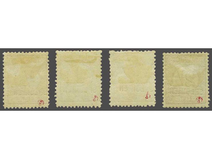 ½ t/m 2½ cent met Specimen opdruk, pracht ex. (nr. 31 miniem bruin vlekje achterzijde) met certificaat Vleeming 2018. Zeldzaa