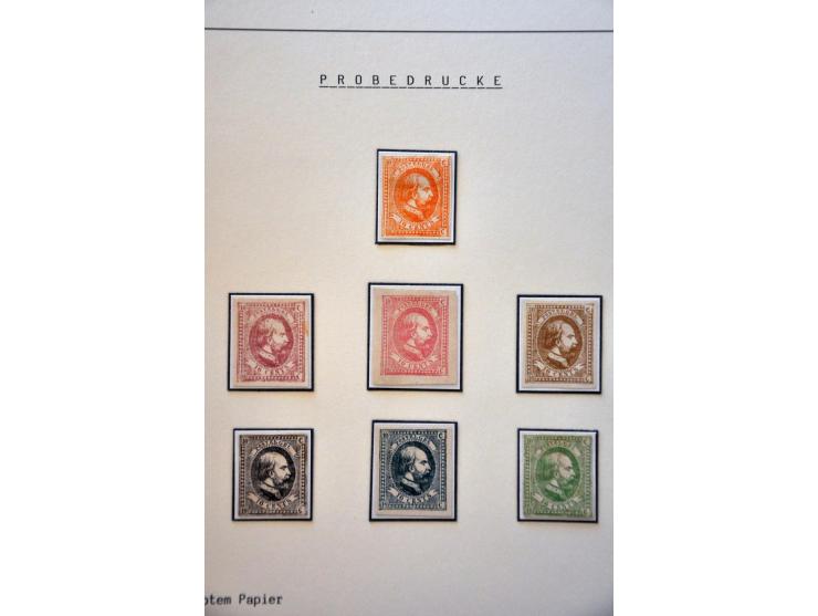 Ontwerpen door Oscar Berger-Levrault te Straatsburg. Collectie van 21 zegels w.b. 1 velletje. Tevens vervalsingen diverse pro