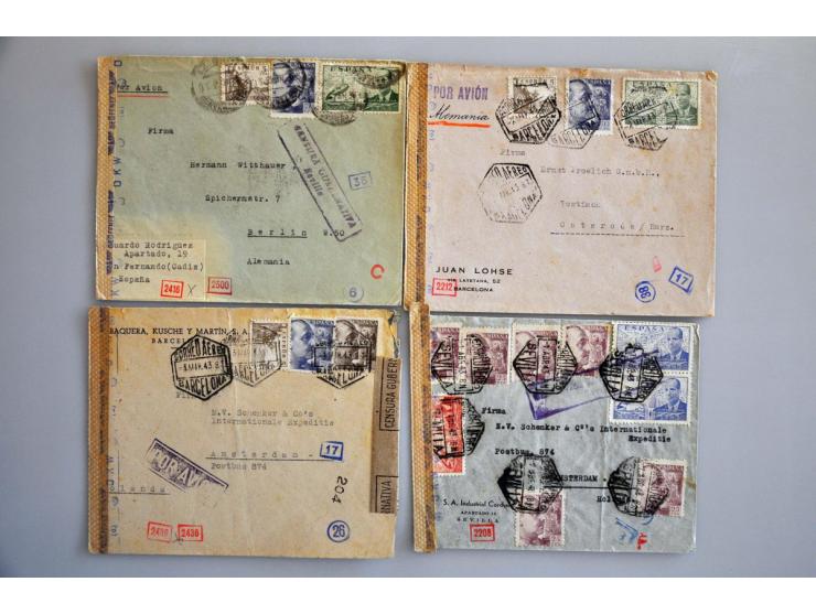 over 200 censored letters 1939-1945 mostly European countries, many airmail, in album