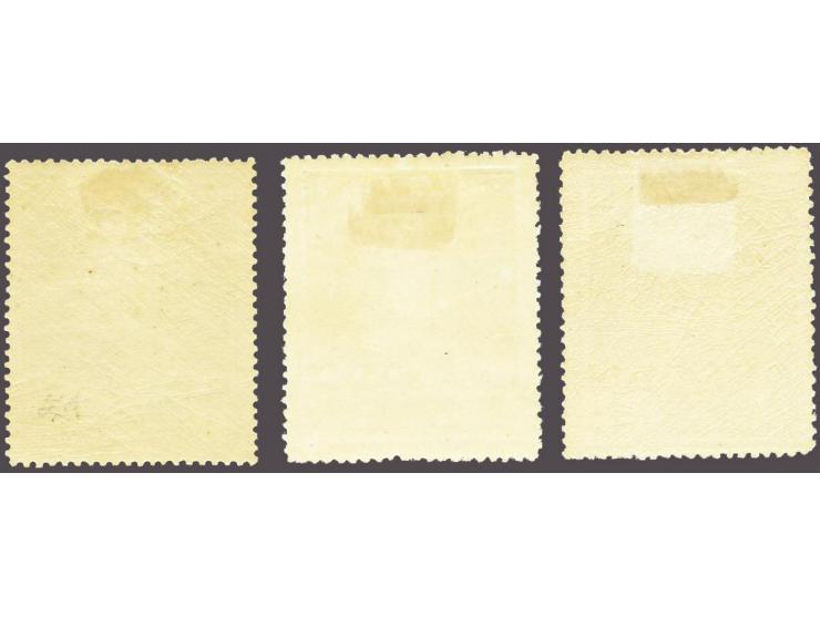 Pakkeporto 1 - 10 øre perforated 12¼, very fine mounted mint, cat.v. 2200 (Facit nrs. P1-P3, SEK 19.500)
