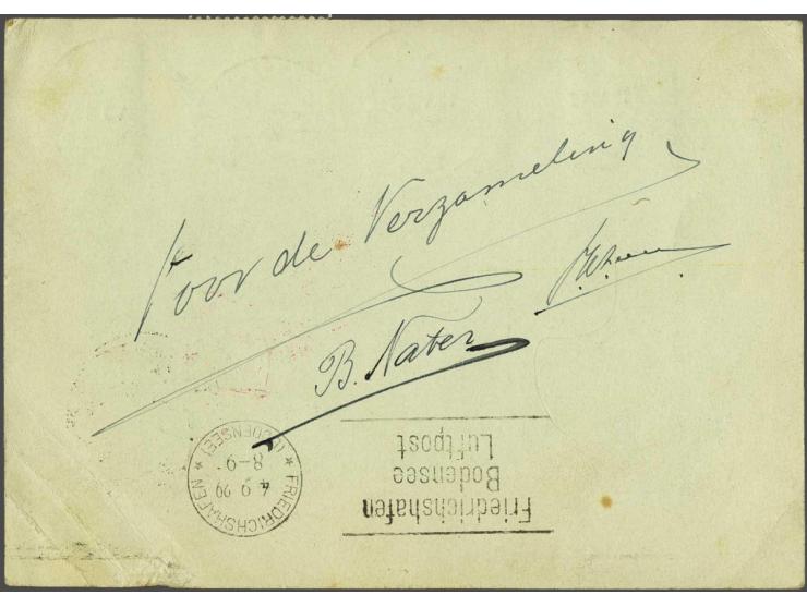 Around the World Flight of the Graf Zeppelin 1929 Treaty post The Netherlands. Cover from Amsterdam 12-8-1929 to Baarn, stage