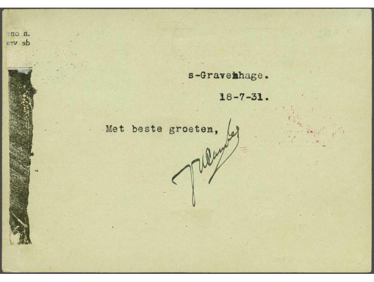 Polarfahrt 1931 Treaty post the Netherlands. Card from The Hague 18-7-1931 via Friedrichshafen to the ice breaker Malyguin (V