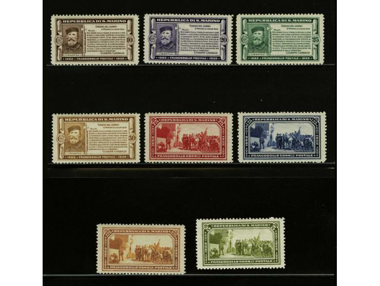Garibaldi 10 centesimi - 5 lire, very fine unmounted mint (nrs. 184 and 185 both short perf.), cat.v. 1300