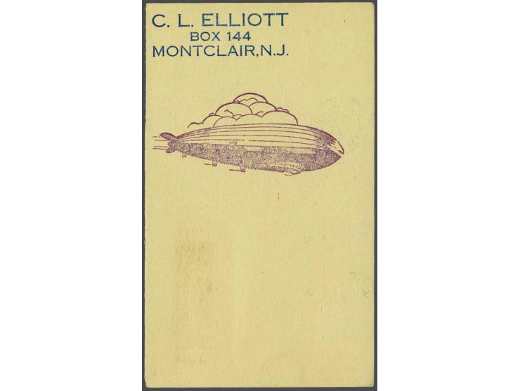 Pan-America Flight of the Graf Zeppelin 1930. $ 1,30 brown on card to Montclair, N.J. with special cachet type I and first da