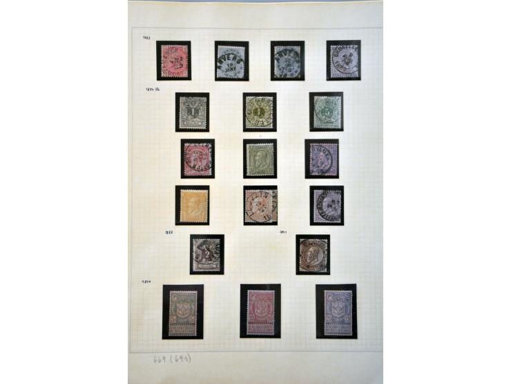 collectie 1849-1897 met beter materiaal w.b. 5 frank nr. 37 met roulettestempel (gesigneerd Pfenninger en Senf) op bladen