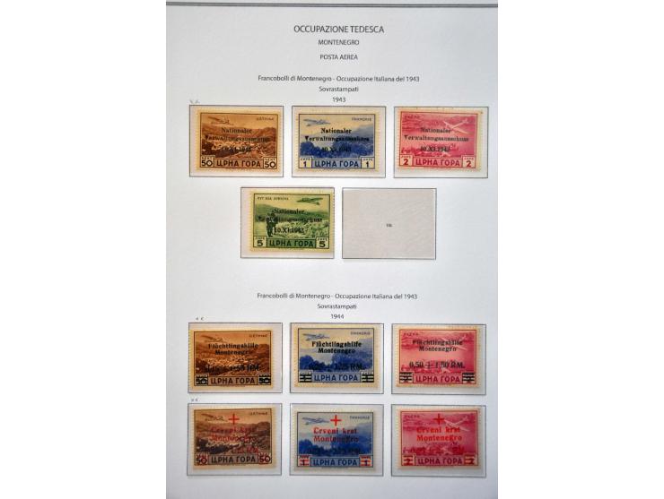 van Italiaanse gebieden, collectie met beter materiaal van o.a. Albanië, Laibach, Montenegro, Zara w.b. gesigneerd (o.a. Dien