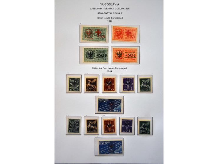 van Italiaanse gebieden, collectie met beter materiaal van o.a. Albanië, Laibach, Montenegro, Zara w.b. gesigneerd (o.a. Dien