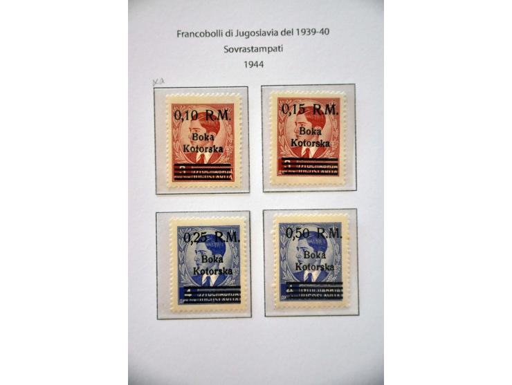 van Italiaanse gebieden, collectie met beter materiaal van o.a. Albanië, Laibach, Montenegro, Zara w.b. gesigneerd (o.a. Dien