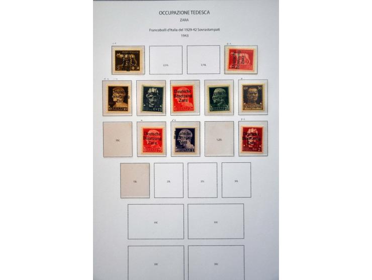 van Italiaanse gebieden, collectie met beter materiaal van o.a. Albanië, Laibach, Montenegro, Zara w.b. gesigneerd (o.a. Dien