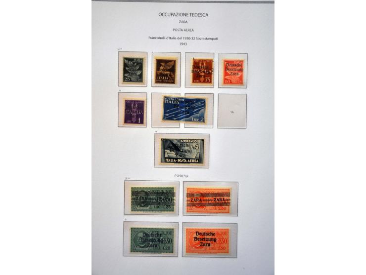 van Italiaanse gebieden, collectie met beter materiaal van o.a. Albanië, Laibach, Montenegro, Zara w.b. gesigneerd (o.a. Dien