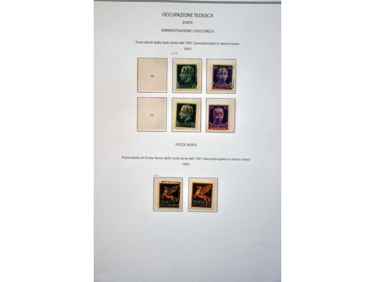 van Italiaanse gebieden, collectie met beter materiaal van o.a. Albanië, Laibach, Montenegro, Zara w.b. gesigneerd (o.a. Dien