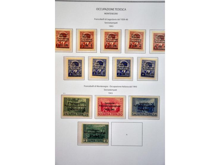 van Italiaanse gebieden, collectie met beter materiaal van o.a. Albanië, Laibach, Montenegro, Zara w.b. gesigneerd (o.a. Dien