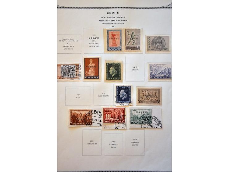 bezetting WO II, collectie */** w.b. Albanië, Ionische eilanden, Montenegro etc. met beter materiaal en variëteiten op bladen