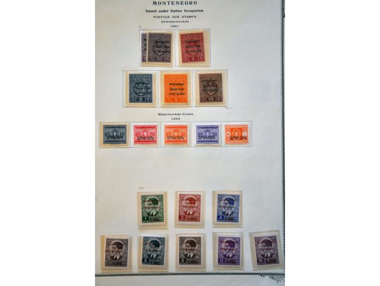 bezetting WO II, collectie */** w.b. Albanië, Ionische eilanden, Montenegro etc. met beter materiaal en variëteiten op bladen