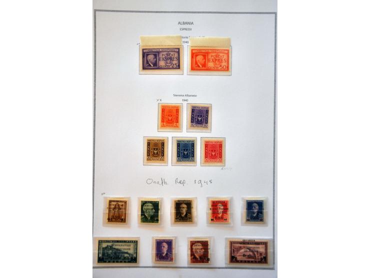 bezetting WO II, collectie */** w.b. Albanië, Ionische eilanden, Montenegro etc. met beter materiaal en variëteiten op bladen