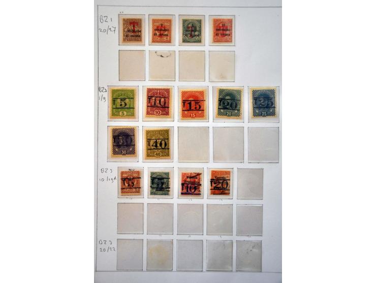 noodporten Trentino-Alto Adige 1919 (segnatasse provisori), collectie op albumbladen. Zeer hoge cataloguswaarde doch geen gar