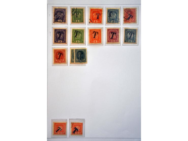 noodporten Trentino-Alto Adige 1919 (segnatasse provisori), collectie op albumbladen. Zeer hoge cataloguswaarde doch geen gar