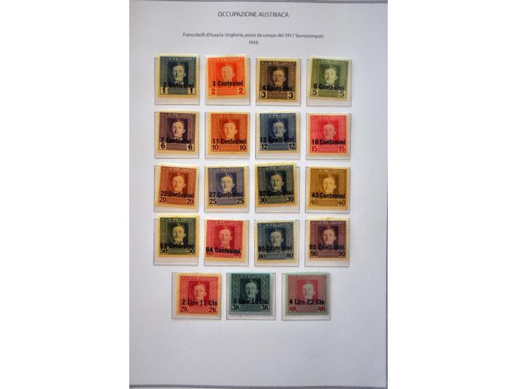 Oostenrijkse bezetting WO I, collectie */** w.b. Ortspostmarken en stadspost Udine op bladen