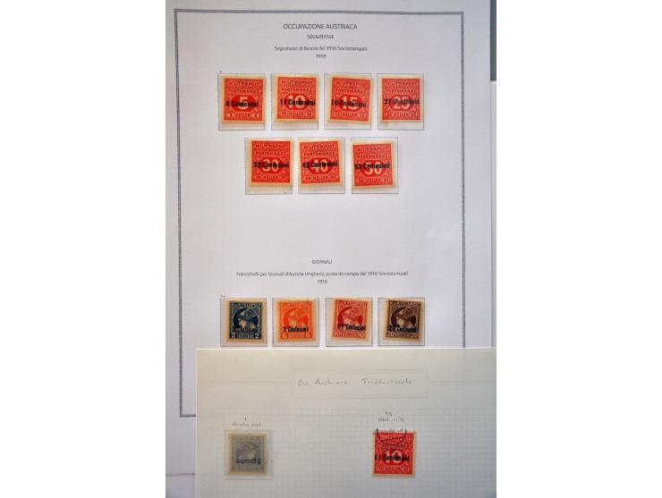 Oostenrijkse bezetting WO I, collectie */** w.b. Ortspostmarken en stadspost Udine op bladen