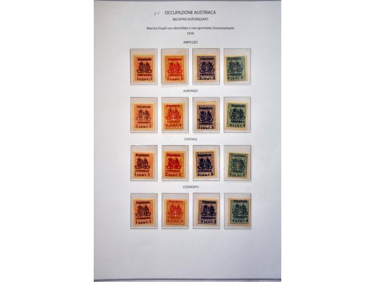 Oostenrijkse bezetting WO I, collectie */** w.b. Ortspostmarken en stadspost Udine op bladen