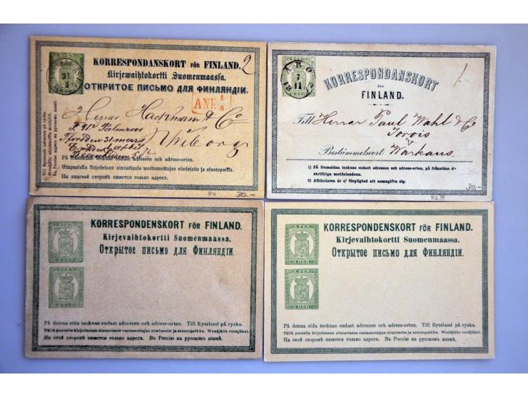 ca. 55 postwaardestukken 1871-1888 (on)gebruikt met betere ex. o.a. Mi. P7 en P17 ongebruikt en Mi. P8 gebruikt. Tevens teleg