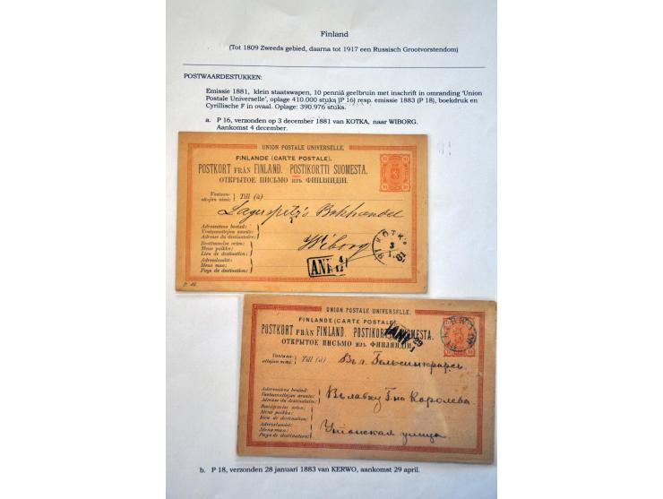 ca. 55 postwaardestukken 1871-1888 (on)gebruikt met betere ex. o.a. Mi. P7 en P17 ongebruikt en Mi. P8 gebruikt. Tevens teleg