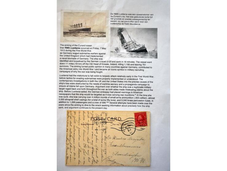 9 poststukken met Paquebot stempels w.b. HMS Rodney