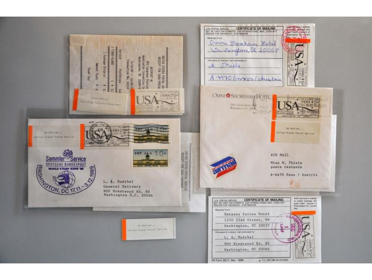 Computer Vended Postage Stamps. Label 25 cents uit Machine nr. 11 Scott nr. CVP21. Label 45 cents uit Machine nr. 82 Scott nr