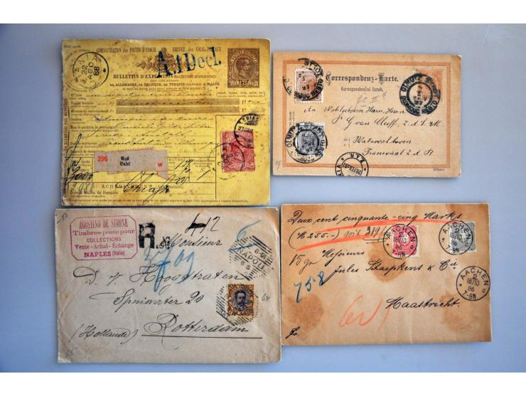 post(waarde)stukken meest ouder materiaal met klassiek w.b. Duitsland en Staten, Italië, Great Britain (Penny Black 2e keus) 
