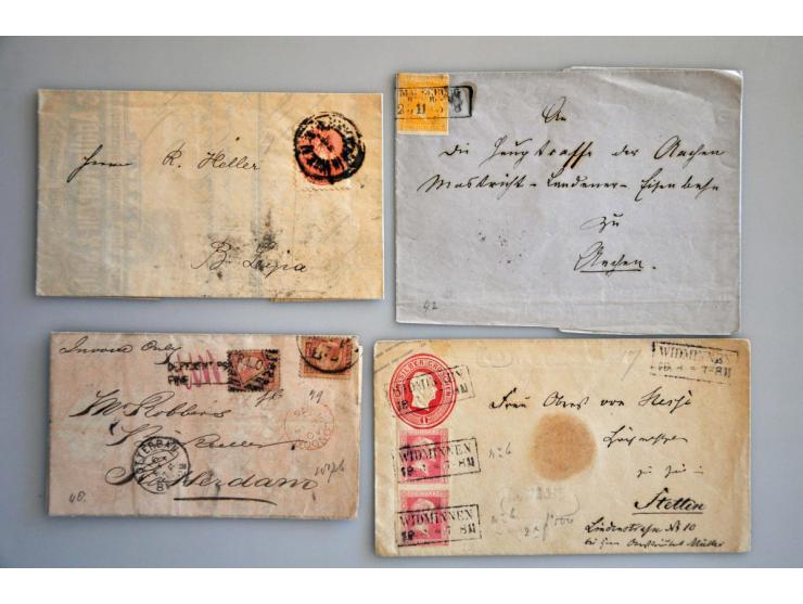 post(waarde)stukken meest ouder materiaal met klassiek w.b. Duitsland en Staten, Italië, Great Britain (Penny Black 2e keus) 