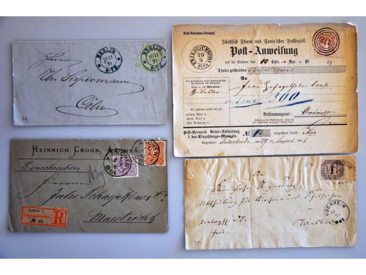 post(waarde)stukken meest ouder materiaal met klassiek w.b. Duitsland en Staten, Italië, Great Britain (Penny Black 2e keus) 
