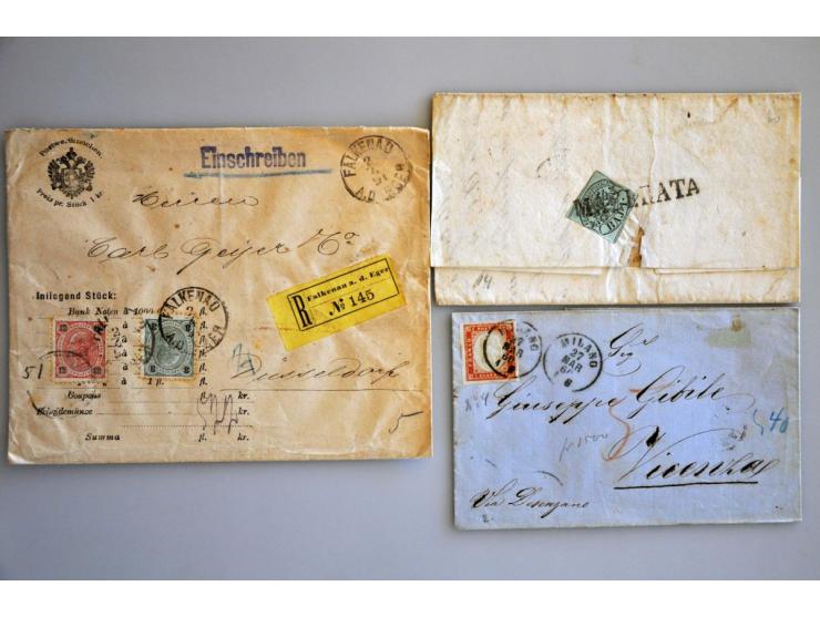 post(waarde)stukken meest ouder materiaal met klassiek w.b. Duitsland en Staten, Italië, Great Britain (Penny Black 2e keus) 