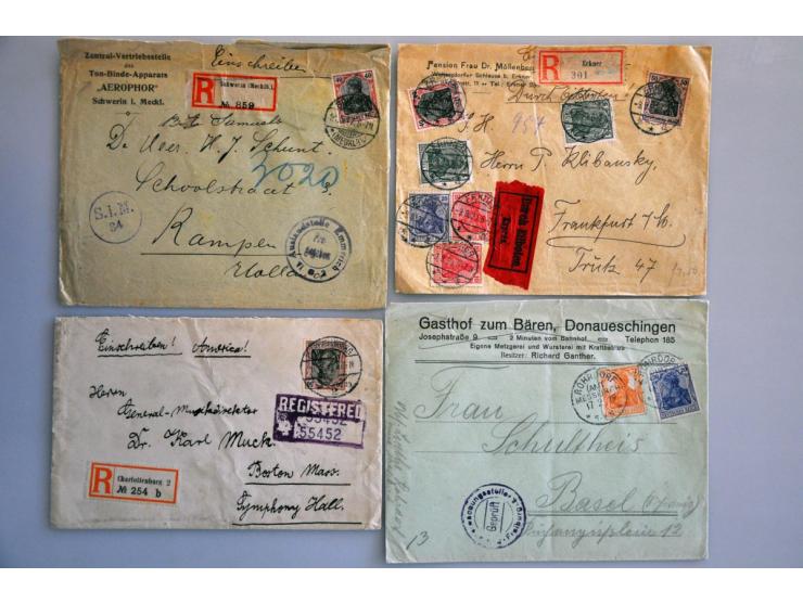 ruim 500 covers ca. 1900-1945 w.b. aangetekend, expresse, luchtpost, gelegenheidsstempels etc. in doos