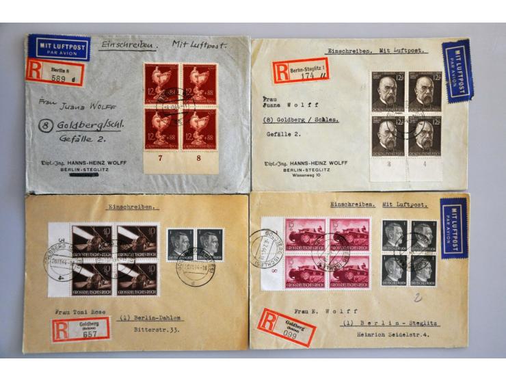 ruim 500 covers ca. 1900-1945 w.b. aangetekend, expresse, luchtpost, gelegenheidsstempels etc. in doos