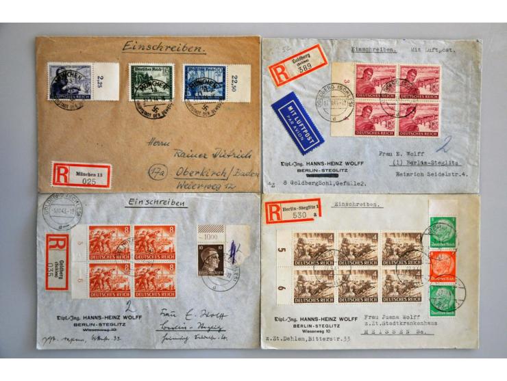 ruim 500 covers ca. 1900-1945 w.b. aangetekend, expresse, luchtpost, gelegenheidsstempels etc. in doos