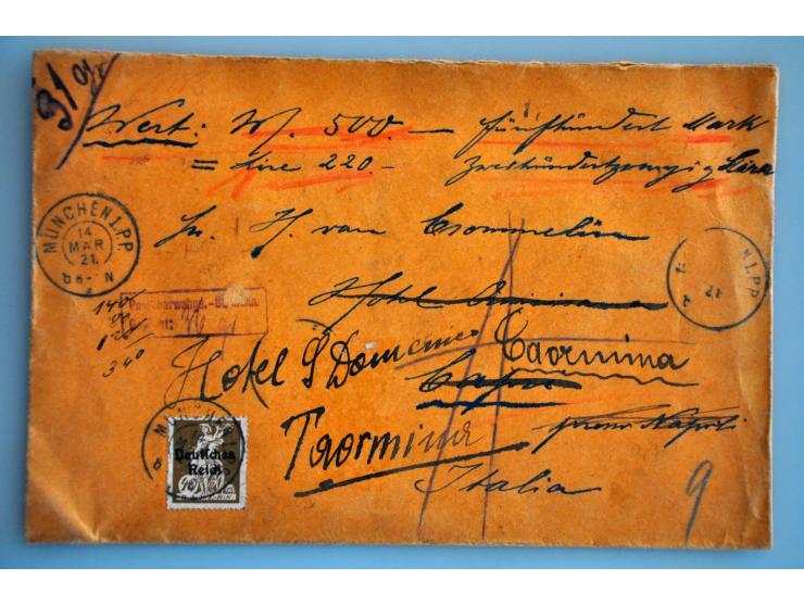 ruim 150 post(waarde)stukken w.b. stadspost ca. 1900, Eilaufträge zur Prüfung einer Postanschrift (ongebruikt), Ausweis für F