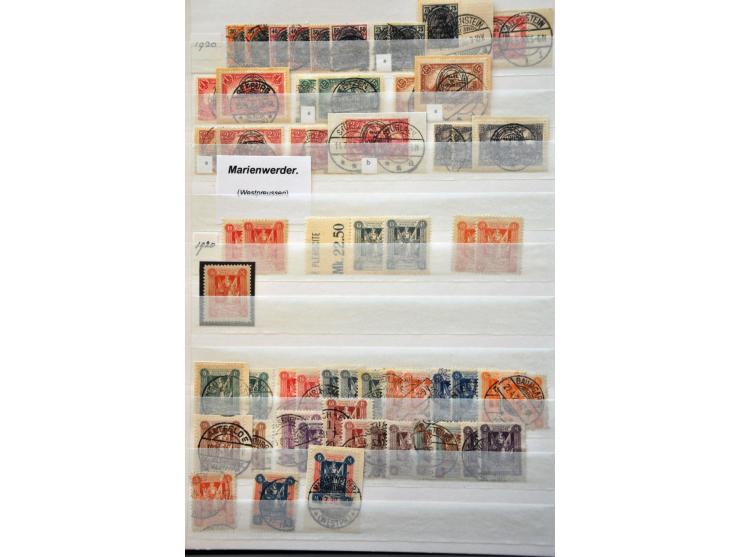 collectie Danzig, Memel en Abstimmungsgebiete, **/* en gestempeld in insteekboek