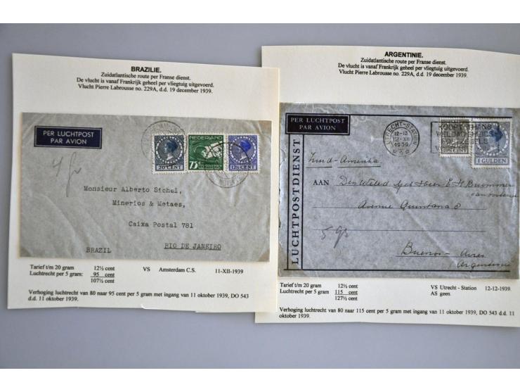 67 luchtpoststukken 1938-juni 1940 Franse luchtvaartmaatschappij w.b. buitenlandse meelopers, veel naar Indochina (w.b. ongel