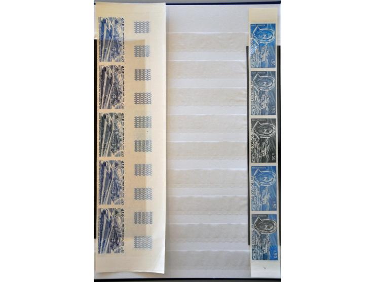 kleurproeven (épreuves) en ongetand (non dentelée) w.b. strippen, veldeeltjes etc. veel motief in insteekboek