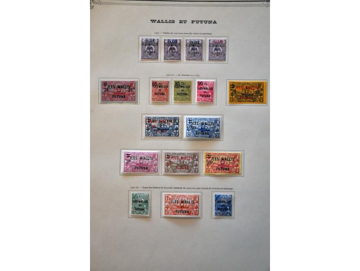 collectie tot ca. 1955 w.b. beter materiaal van o.a. New Hebrides and Wallis & Futuna in Yvert album