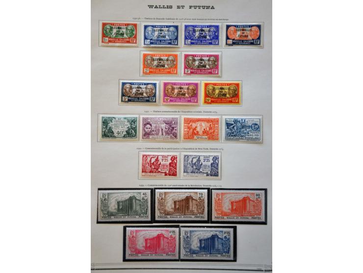 collectie tot ca. 1955 w.b. beter materiaal van o.a. New Hebrides and Wallis & Futuna in Yvert album
