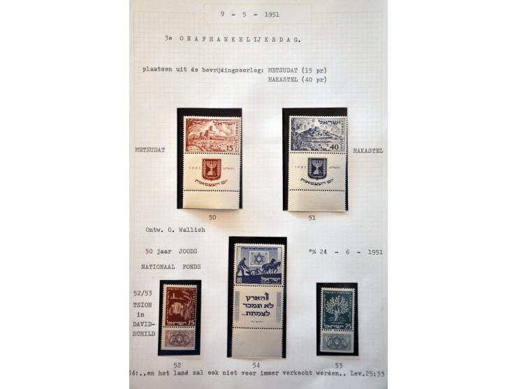 collectie 1948-1998 meest ** in mooie kwaliteit w.b. UPU 1950, Menora (full tab met hoekvelrand) etc. in 4 albums