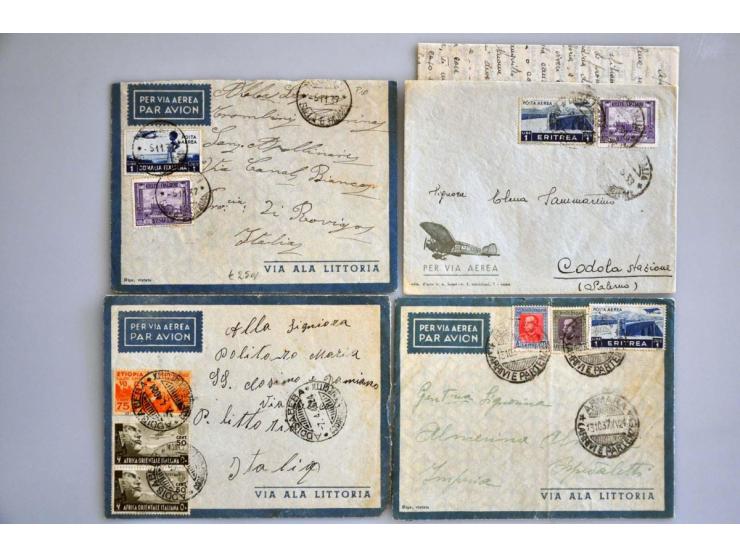 collectie van ca. 65 poststukken met beter materiaal in insteekboek