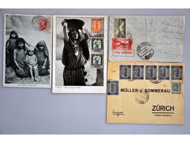collectie van ca. 65 poststukken met beter materiaal in insteekboek