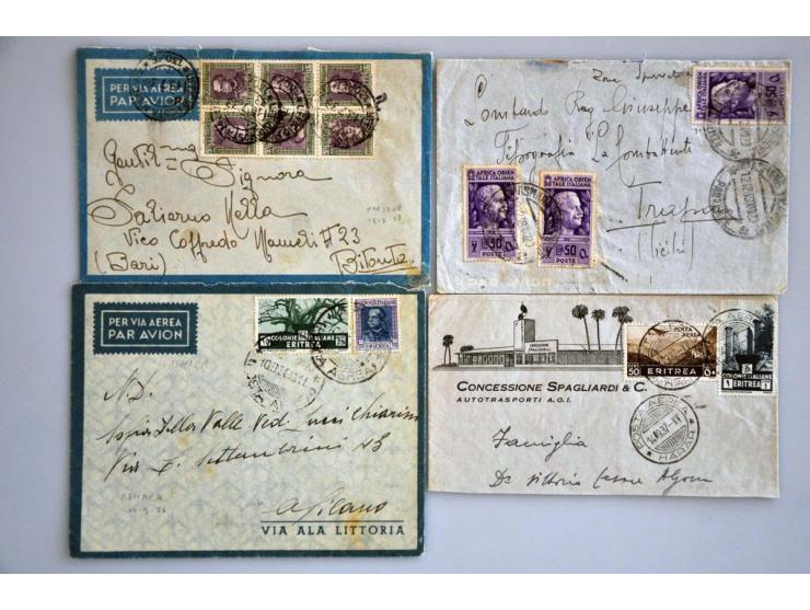 collectie van ca. 65 poststukken met beter materiaal in insteekboek