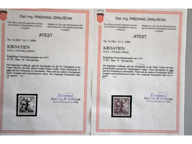 proeven etc. meest met certificaten in klein album