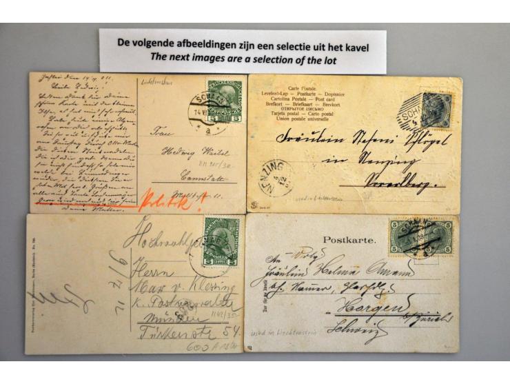 poststukken collectie w.b. enkele voorlopers, betere fdc's, dienst, etc. en Alpendieren 1947 in velletjes van 20 in 2 albums 